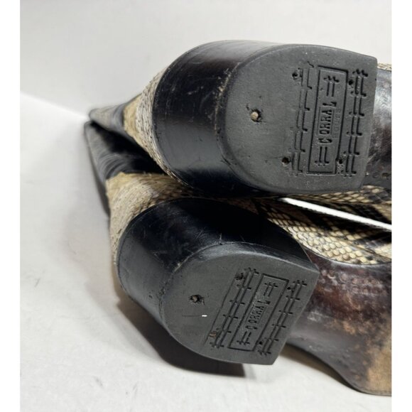 Corral Genuine Python Snake Skin Cowboy Western Boots Black Womens Size 8 - Picture 8 of 11